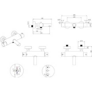 👉 Badmengkraan chroom messing opbouw standaard perlator greep thermostatisch keramisch Thermostatische Boss & Wessing Met Cool Touch 8719304716648