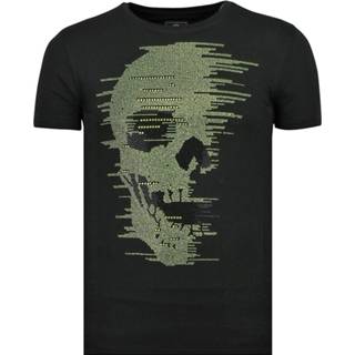 👉 Shirt polyester l male zwart Local Fanatic Skull glitter t-shirt 7435143930984