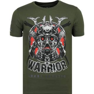 👉 Print T-shirt polyester l male groen Local Fanatic Savage samurai 7435143926932