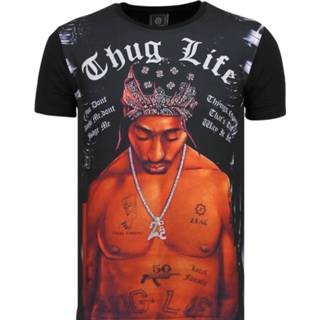 👉 Shirt polyester l male zwart Local Fanatic Tupac shakur t-shirt thug life 2pac 7435143910979