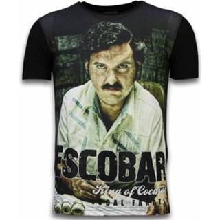 👉 Shirt polyester l male zwart Local Fanatic Escobar king of cocaine digital rhinestone t-shirt 7435143533598