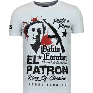 👉 Shirt polyester l male wit Local Fanatic El patron pablo rhinestone t-shirt 7435143564554
