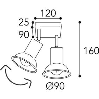 👉 Plafondlamp antiek-messing messing a++ Genziana1422.E27 2lamps antiek