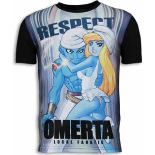 👉 Shirt polyester l male zwart Local Fanatic Respect omerta digital rhinestone t-shirt 8438473007035