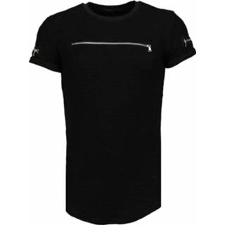 👉 Shirt katoen l male zwart Justing Zipped chest t-shirt 8438472397632