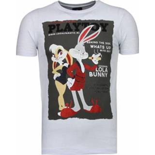 👉 Shirt polyester XXL male wit Local Fanatic Playtoy bunny rhinestone t-shirt 8438471347638