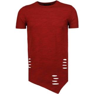 👉 Shirt polyester l male rood Tony Backer Sleeve ripped t-shirt 8438471410035