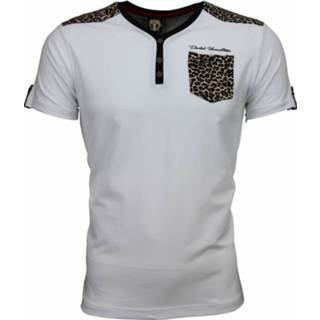 👉 Shirt polyester l male wit David Copper T-shirt tijger print motief 8438471953235