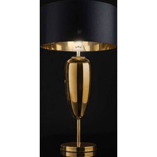👉 Zwart goud glas a++ Federico de Majo Show Ogiva - zwart-gouden textiel-tafellamp