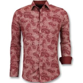 👉 Katoen l male rood Tony Backer Bloemenprint slim fit 7435143872819