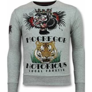 👉 Tattoo polyester l male grijs Local Fanatic Mcgregor trui notorious sweater 7435143717752