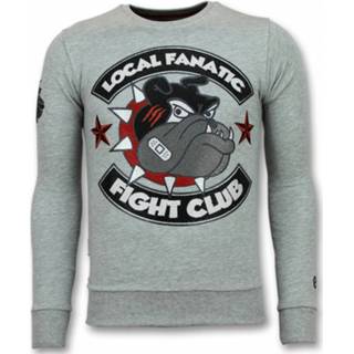 👉 Trui polyester l male grijs Local Fanatic Fight club bulldog sweater 7435143715758