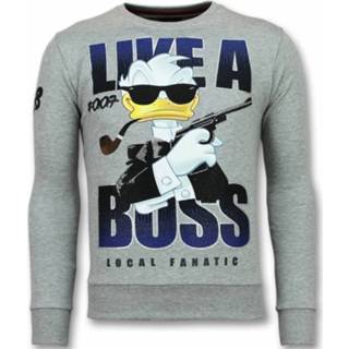 👉 Trui polyester l male grijs Local Fanatic 007 james bond sweater 7435143713754