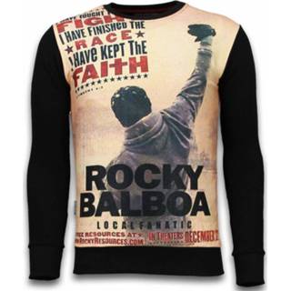 👉 Sweater polyester m male zwart Local Fanatic Rocky balboa faith digital rhinestone 8438472924630