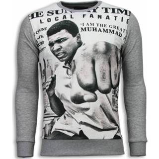 👉 Sweater polyester l male grijs Local Fanatic Muhammad ali newspaper 8438472612032