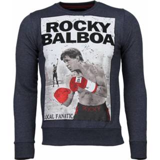 👉 Sweater polyester XXL truien male blauw Local Fanatic Rocky balboa rhinestone 8438471643037