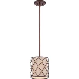 👉 Hanglamp bruin donkerbruin metaal a++ Brown Lattice Ø 20,3 cm