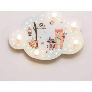 👉 Plafondlamp hout a++ Little Indians beeldwolk, mint