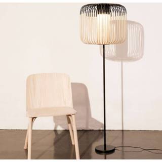 👉 Vloerlamp zwart a++ licht hout Forestier Bamboo Light 1-lamp