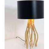 👉 Tafellamp zwarte goud IJzer a++ Capri, rond, hoogte 44 cm