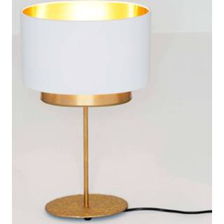 👉 Tafellamp wit goud IJzer a++ Mattia, ovaal, dubbel, wit/goud