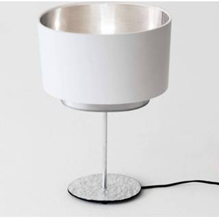 👉 Tafellamp wit zilver IJzer a++ Mattia, ovaal, dubbel, wit/zilver