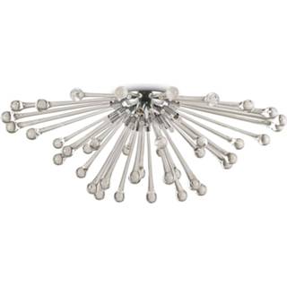👉 Plafondlamp rookgrijs glas warmwit Pauline met glasdruppels, 5-lamps