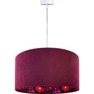 👉 Hanglamp roze stof a++ Savanna met zachte kap