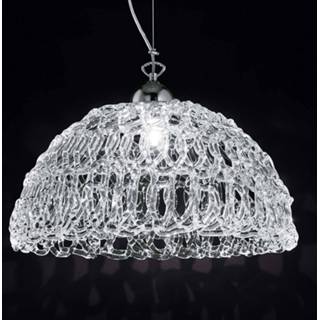 👉 Glazen hanglamp transparante helder muranoglas a++ Cobweb, 46 cm