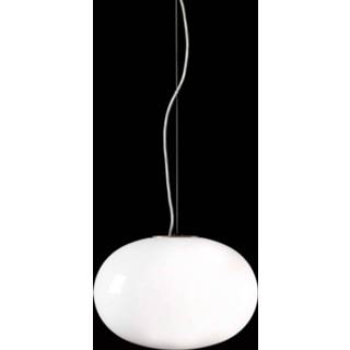 👉 Hanglamp messing gesatineerd metaal a++ Mariana Pellegrino Soto senioren Oluce Alba - van opaalglas, 1-lamp