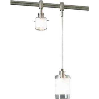 👉 Hanglamp gesatineerd wit nikkel metaal a++ Ripa voor Spino-rail G9