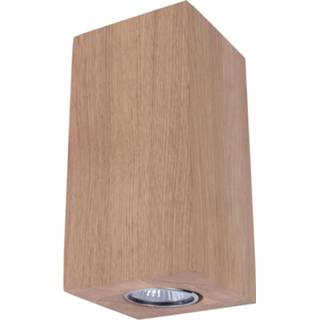 👉 Wandlamp Geolied Eiken hout a++ Wooddream 1-lamp eiken, hoekig, 20cm