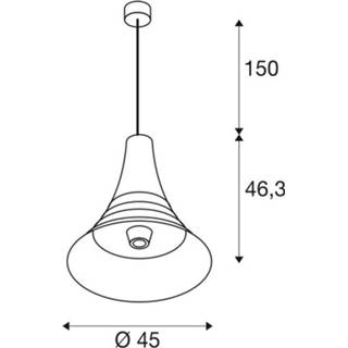 👉 Hang lamp messing a++ zwart SLV Bato 45 hanglamp E27 zwart/messing Ø45cm