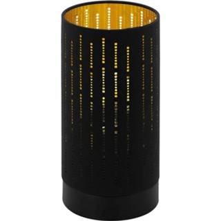 👉 Tafellamp zwart textiel a++ goud Varillas met uitsparingen