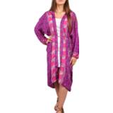 👉 One Size vrouwen paars SISSEL EDELBO Morning glory pocket kimono