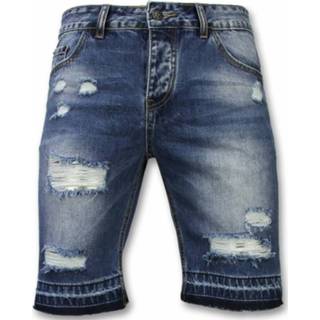 👉 Korte broek polyester male blauw Enos broeken slim fit ripped shorts 7435143620687