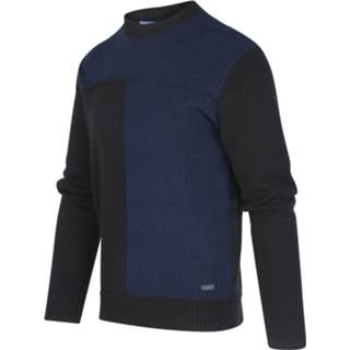 👉 Pullover s truien male zwart Blue Industry ronde hals