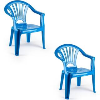 Kinderstoel blauw kunststof kinderen 4x Kinderstoelen 35 x 28 50 cm