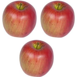 👉 Multi kunststof 3x stuks kunstfruit decofruit appels van ongeveer 8 cm