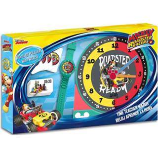 👉 Multicolor rubber kunststof junior klok kijken Mickey Mouse Disney leerklok set 3 delig 8435507805056
