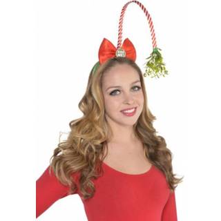 👉 Haarband rood kunststof unisex kerst haardecoraties vrouwen Amscan mistletoe dames 24 cm one size 13051687113