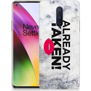 Siliconen hoesje wit OnePlus 8 met naam Already Taken White 8720215833034