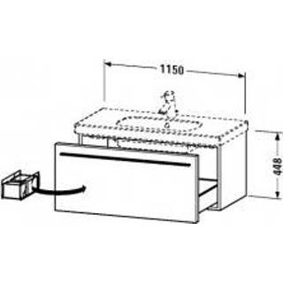 👉 Wastafel X-Large Duravit onderbouwkast 100x46,8x44,8 cm met 1 lade voor dubbele D-Code wastafel, glanswit 4021534847554