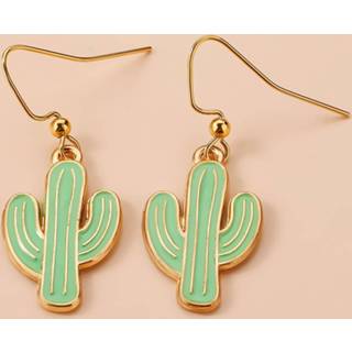 👉 Hanger legering groen Cactus Oil Drop oorbellen