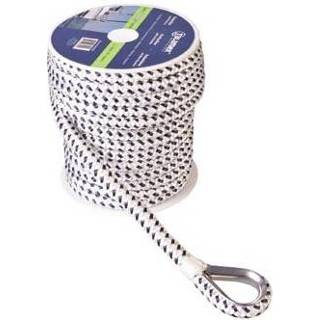 👉 Talamex ankerlijn, gevlochten polyester, wit/zwart, Ø 14 mm, 40 meter