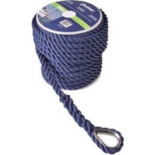 👉 Talamex ankerlijn, polyester, 3-strengs, donker blauw, Ø 12 mm, 30 meter