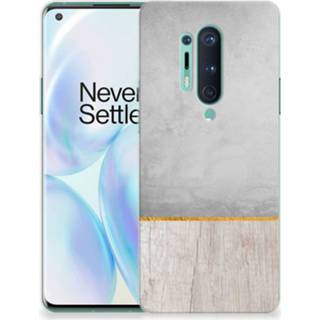 Bumper hoesje OnePlus 8 Pro Wood Concrete 8720215213416