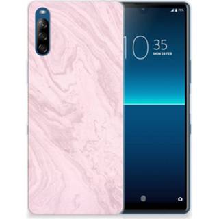 👉 Siliconen hoesje roze Sony Xperia L4 TPU Marble Pink - Origineel Cadeau Vriendin 8720215301977