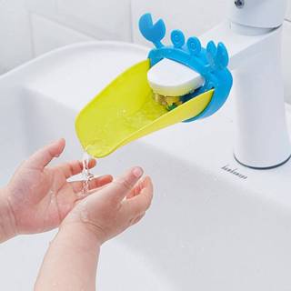 👉 Verlengstuk acryl One-Size geel 1 stuk voor het veilig wassen van de handen in vorm een krab