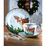 👉 Multicolor porselein unisex versierd met sneeuwvlokken 18-delig koffieservies Kerstman Van Well 4009290165907